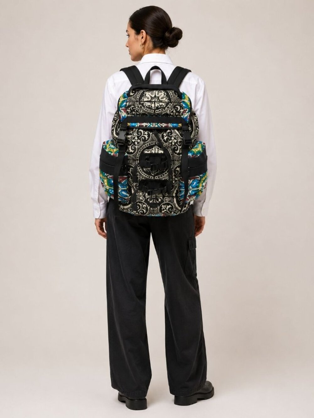 NWT $2495 Dolce & Gabbana Limited Edition Zaino Nylon Maiolica Print Backpack